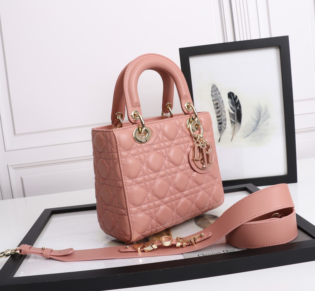 Small Lady Dior My ABCDior Bag Pink Cannage Lambskin